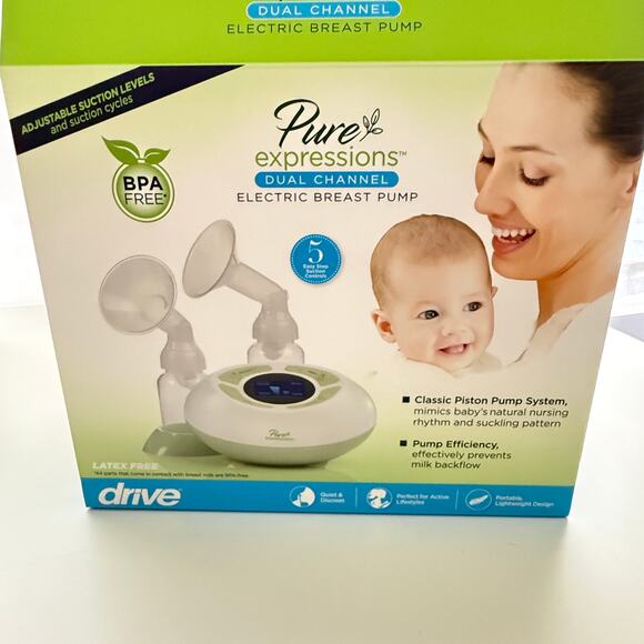 Pure Expressions Drive Medical Dual Channel Electric Breast Pump RTLBP0200 NEW - Picture 1 of 11